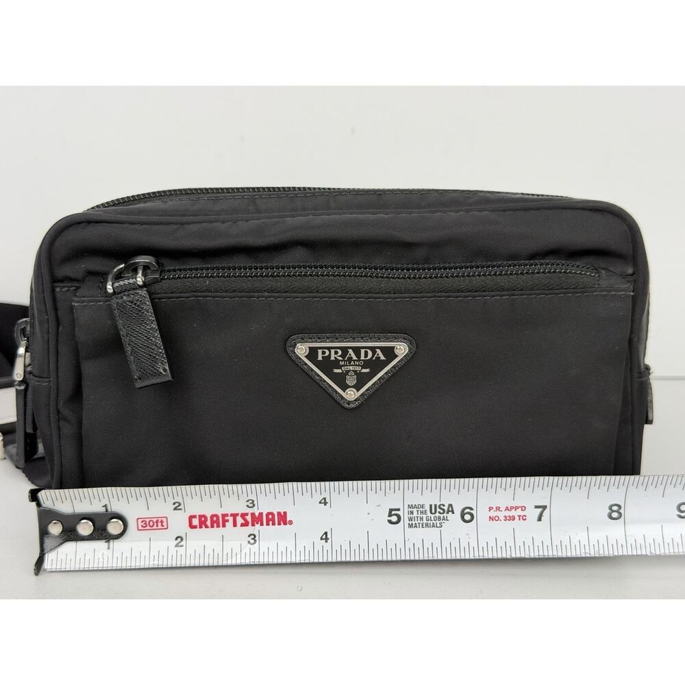 Prada Tessuto Nylon Belt Bag in Black with a Front Zippered Pocket S07 - Picture 15 of 16